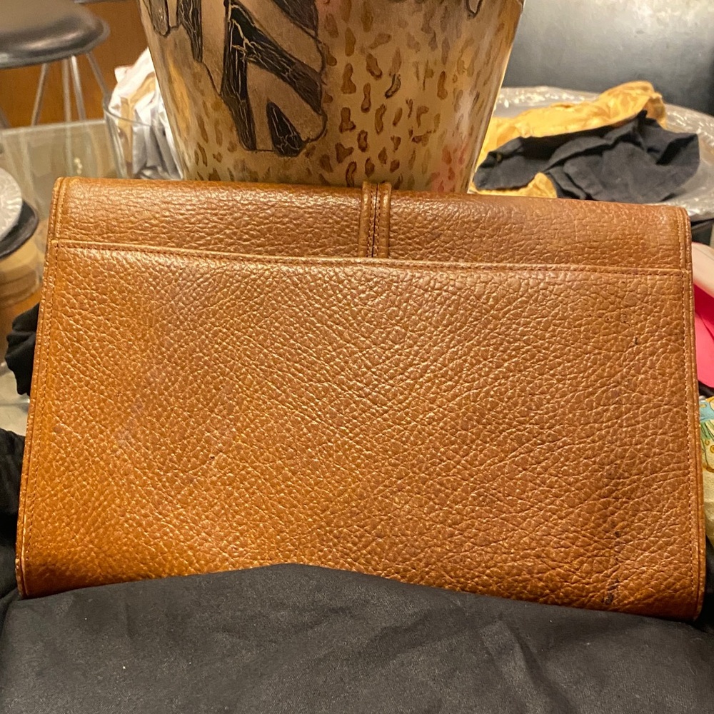 Yves Saint Laurent Rich Brown Leather Messenger Bag add a chain for crossbody - Picture 6 of 16